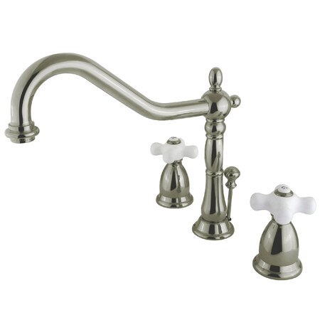 Kingston Brass 8" Widespread Bathroom Faucet, Brushed Nickel KS1998PX